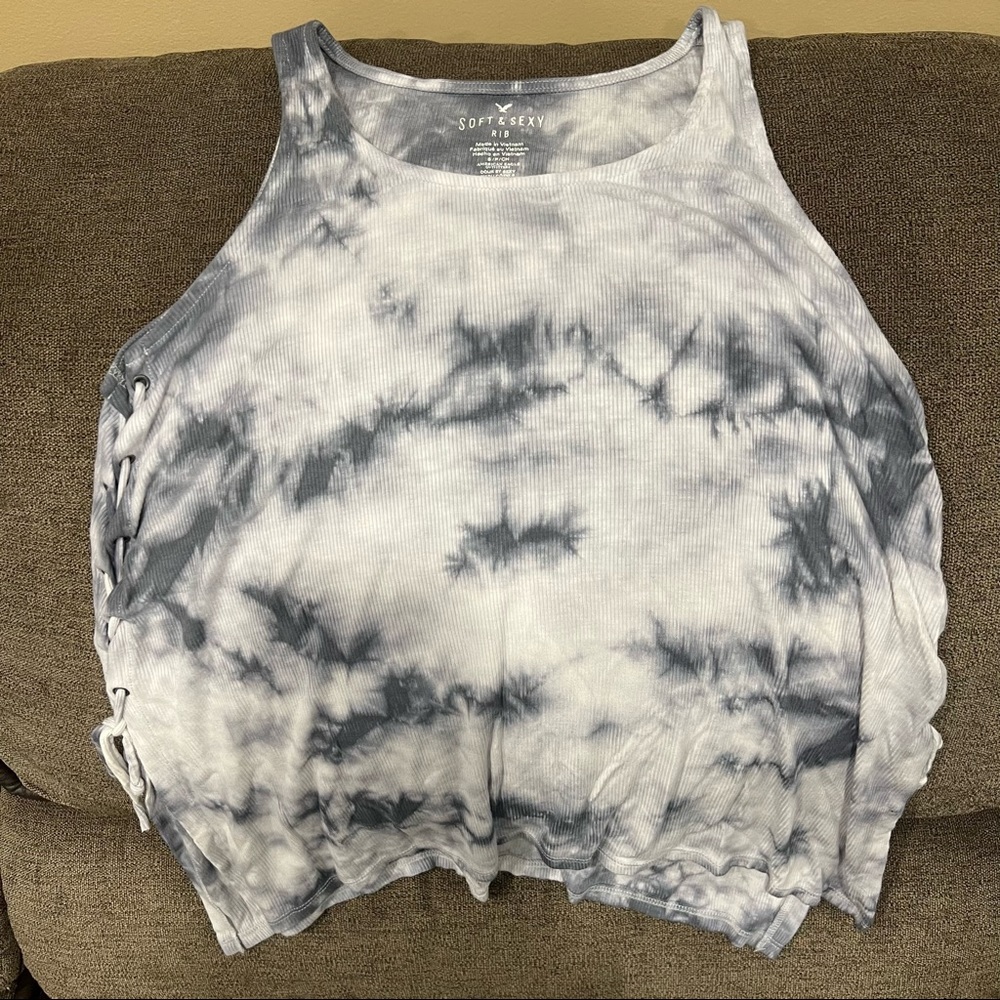 American eagle womens tie dye flowy tank